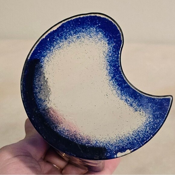 Mixaha Fused Glass Artistic Handmade Cobalt blue Candle Holder Greece - Picture 5 of 8